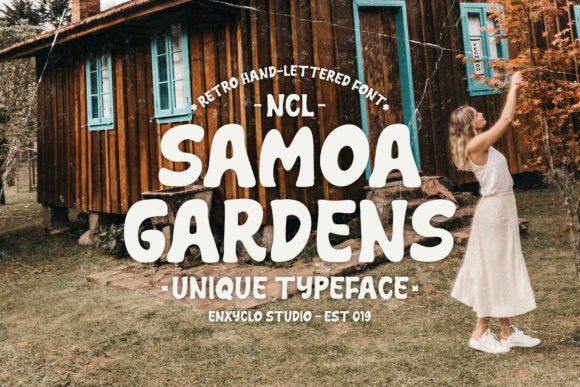 Samoa Gardens: A Retro Hand-Lettered Display Font for Crafters
